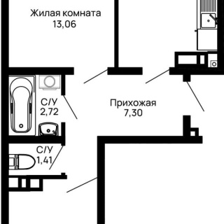 Объявление 2-к квартира, 56.53м2, 14/16 эт
